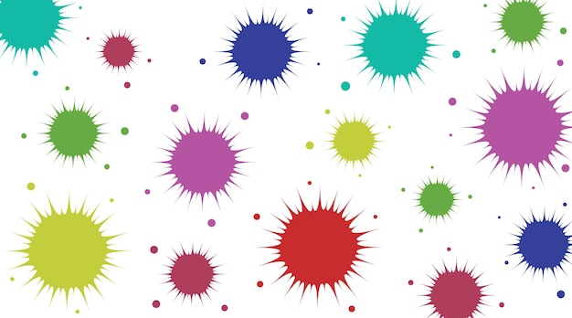 Colorful spiky shapes and dots pattern
