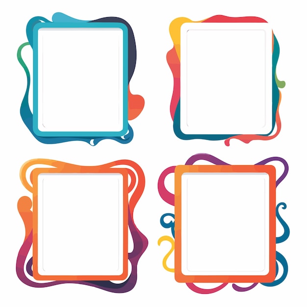 Colorful squiggle square frame vector illustration