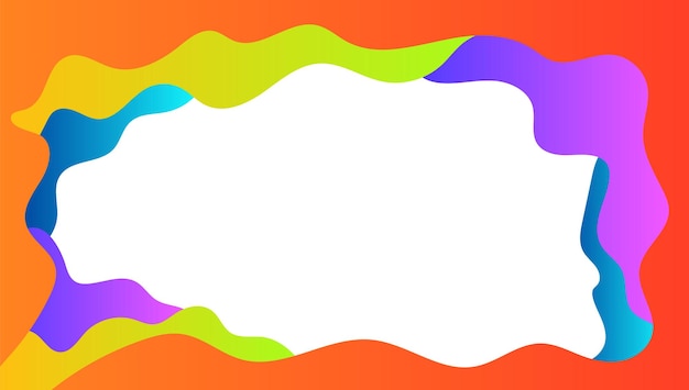 Colorful uneven organic gradient round frame Festive card postcard for text poster