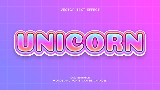 colorful unicorn editable text effect