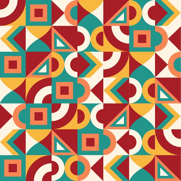 Colorful vector abstract geometric seamless pattern