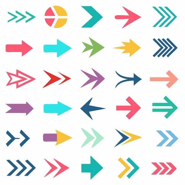 colorful vector arrows in multiple styles and directions for design and navigation