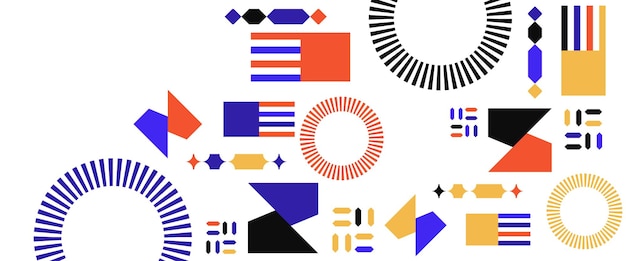 Colorful vector banners with abstract design memphis geometric style For banner background business or technology presentation web brochure cover layout wallpaper