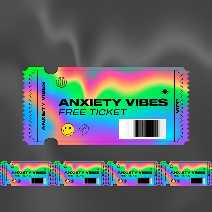 Vektör colorful vector holographic ticket template