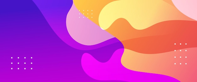 Colorful vector simple minimalist style abstract gradient banner design with waves and liquid shapes Vector design layout for presentations flyers posters background annual report invitations