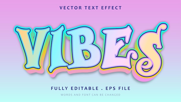 Colorful Vibes Editable Text Effect Design