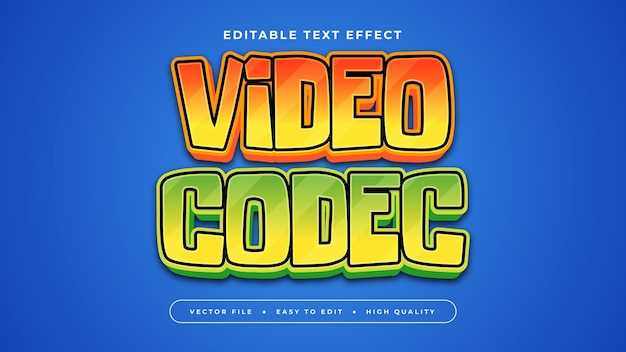 colorful video codec 3d editable text effect font style