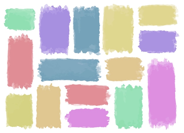Colorful Watercolor Brush Strokes Collection