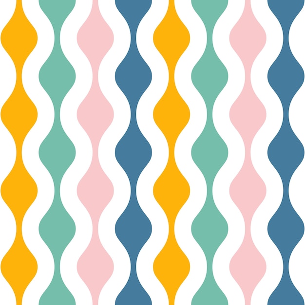 colorful wavy lines seamless pattern