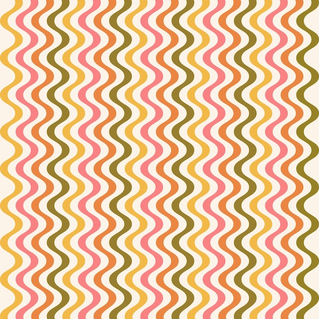 colorful wavy stripes funky horizontal waves seamless pattern