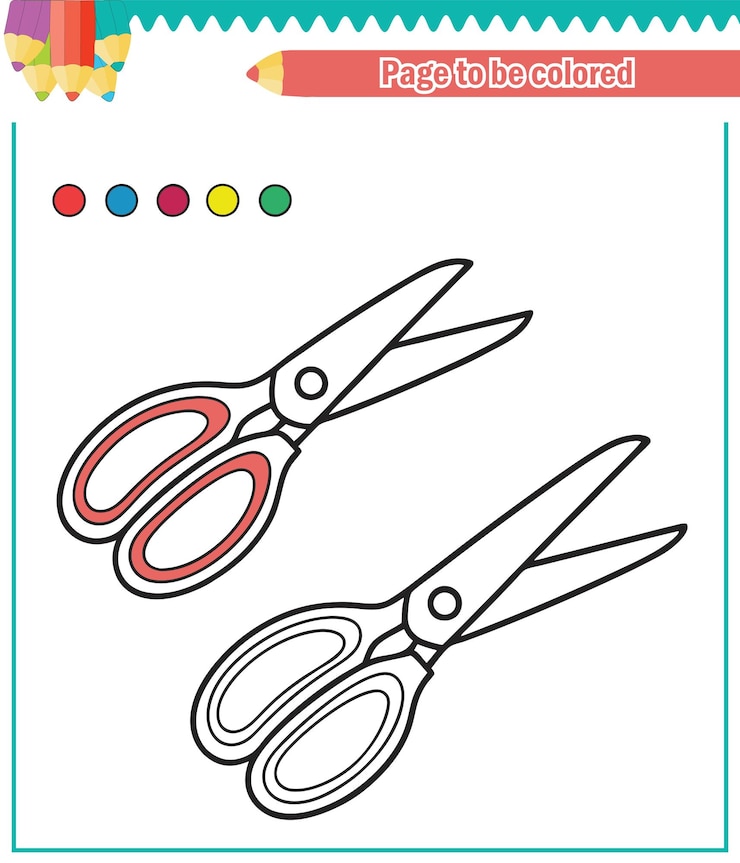 Vektör coloring book for kids scissor