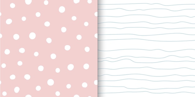 Colors abstract art set seamless pattern dots lines Vector illustration Designs for background