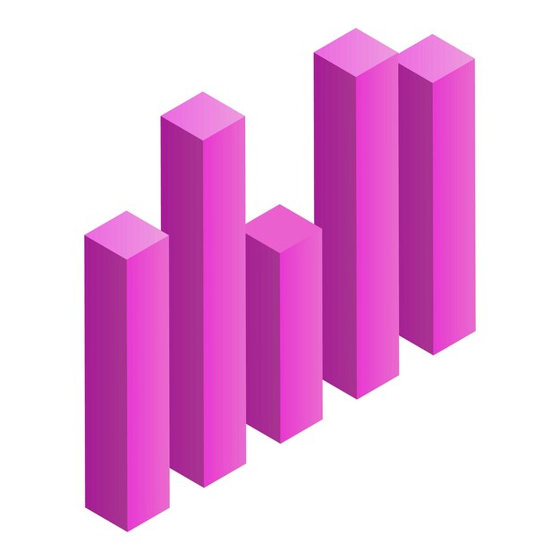Column chart icon Isometric of column chart vector icon for web design isolated on white background