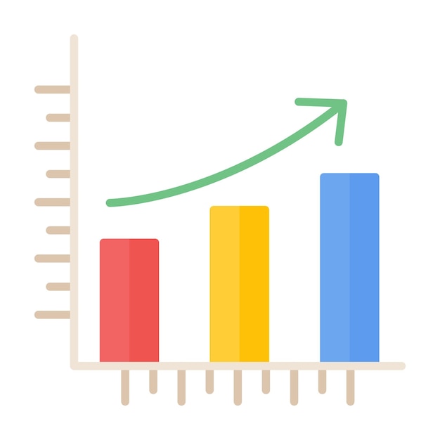 Column Line Chart Flat Illustration