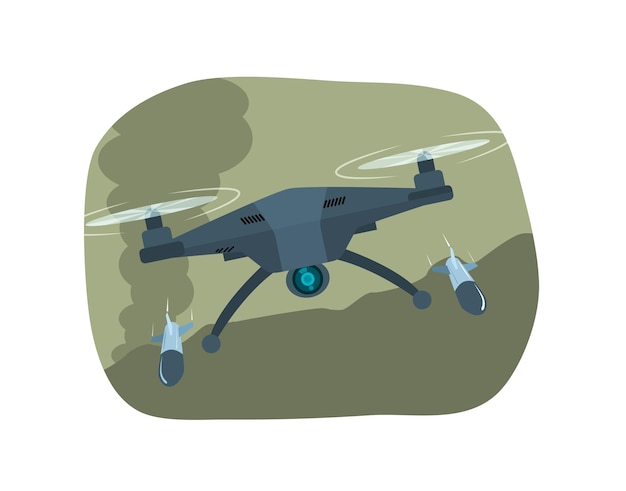 Combat drone strikes Vector illustration