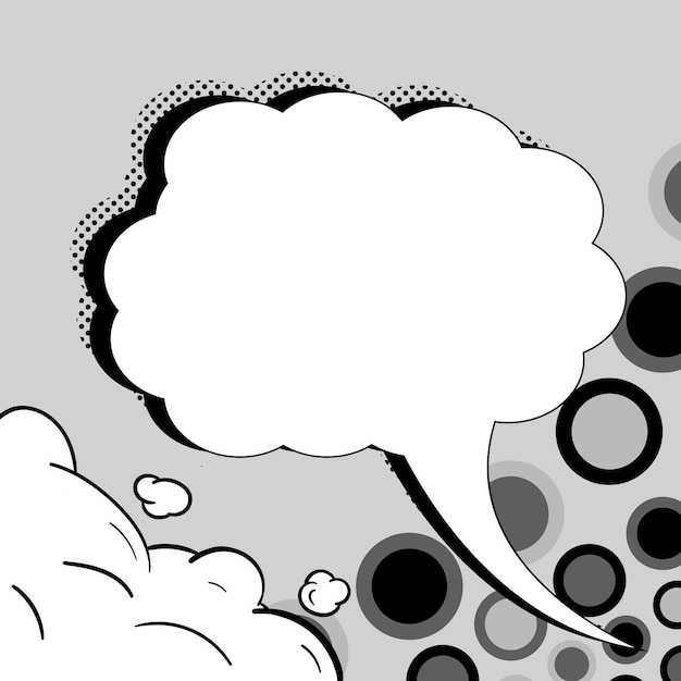 Comic Blank Speech Bubble With Copy Space And Colorful Doodles Design Of Empty Template In Explosion Framework Representing Social Media Messaging And Connecting