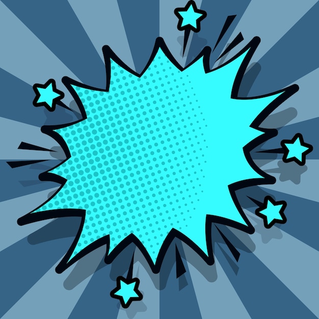 Comic Blank Speech Bubble With Copy Space Over Color Background Design Empty Template In Explosion Framework Representing Fancy Add and Attractive Message