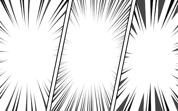 Comic book page background with radial effect Black and white vector retro illustration