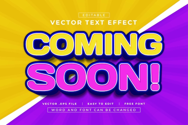 coming soon 3d editable text effect template