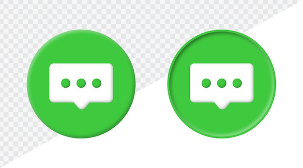 comment icon in circle button 3d chat message speech bubble symbol web buttons ui interface icons