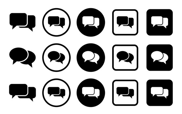 comment icon speech bubble symbol speech bubble collection cloud speech bubbles collection black speech bubble vector illustration
