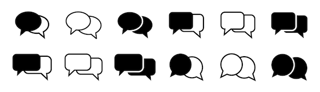 comment icon speech bubble symbol speech bubble collection cloud speech bubbles collection black speech bubble vector illustration