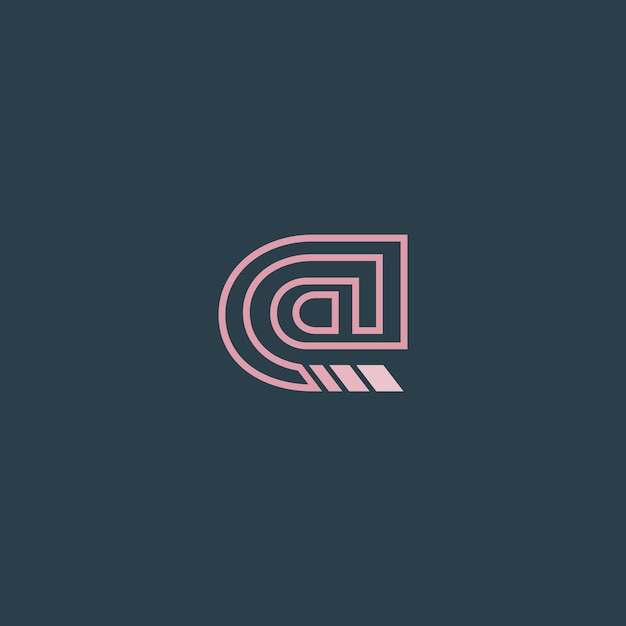 Commercial at initials font logo design for vector icon company business branding and others