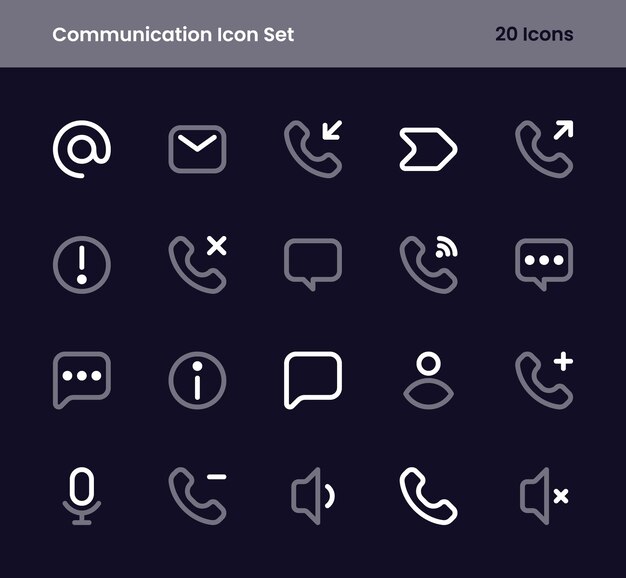 communication icon set