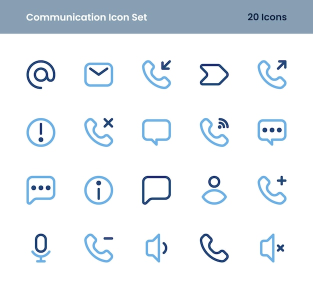 communication icon set