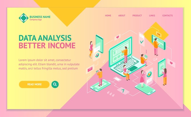 communication on internet people concept landing web page template 3d isometric view vector