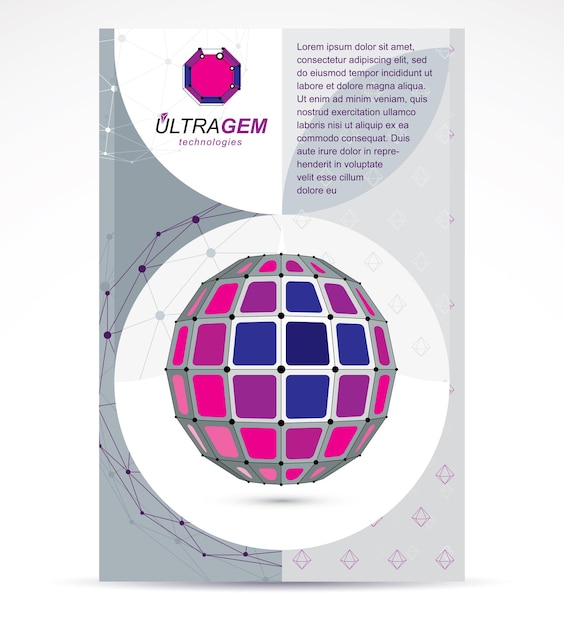 communication technologies advertising poster. abstract vector, bright isometric dimensional shape.