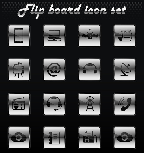communication vector flip mechanical icons for user interface design