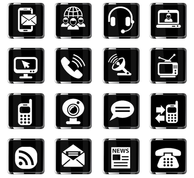 communication web icons for user interface design