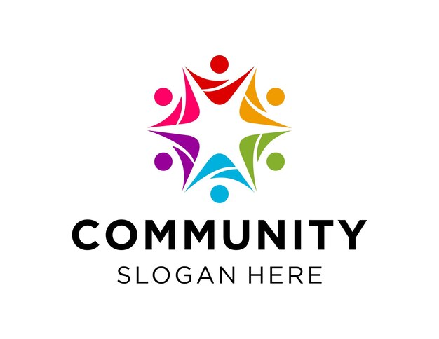 community logo design created using the corel draw 2018 application with a white background