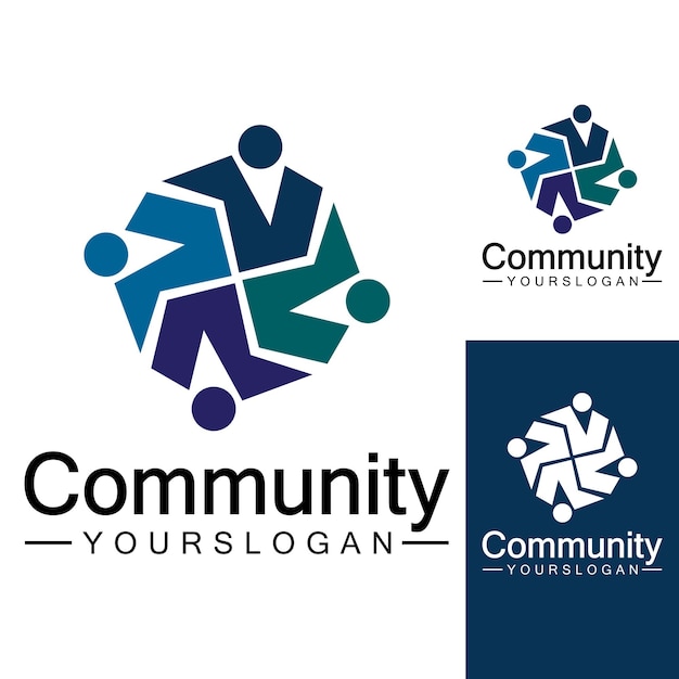 community logo design template for teams or groupsnetwork and social icon design