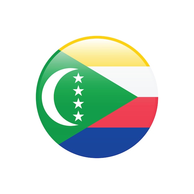 comoros circle flag logo icon computer vector illustration