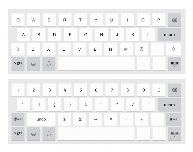 Compact virtual keyboard vector illustration