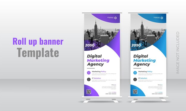 Company Branding standee display banner design or advertising roll up signage