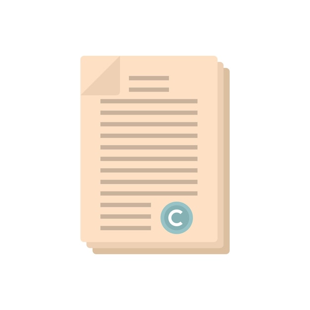 Company standard icon flat vector Regulatory iso Law process isolated
