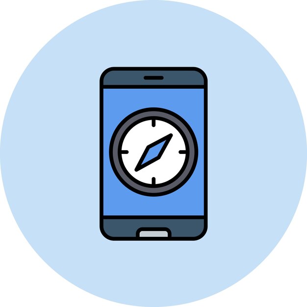 Compass App Flat Illustration