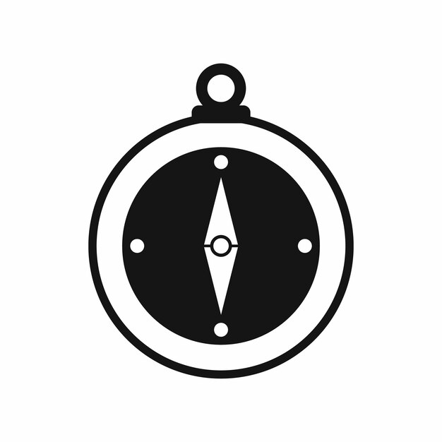 Compass icon in simple style Travel black icon isolated vector illustration