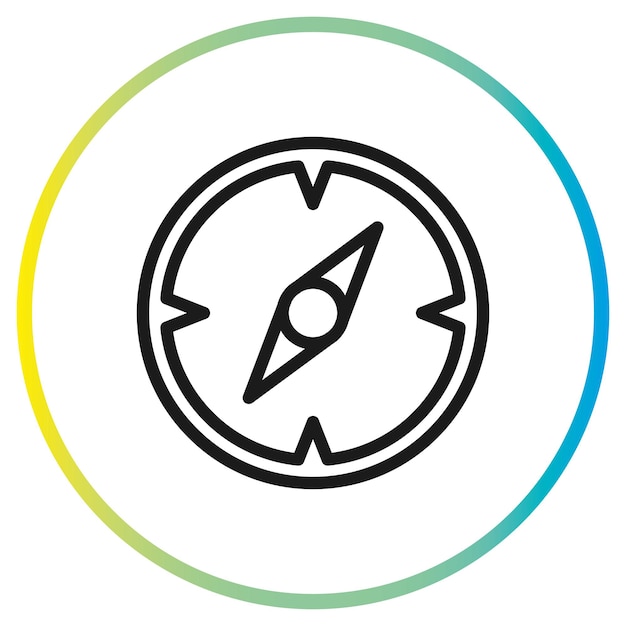 compass line icon vector