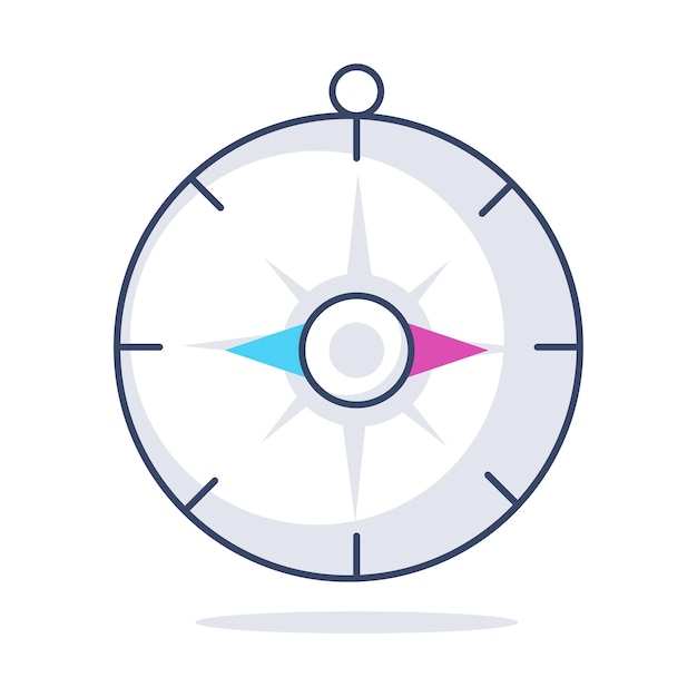 Compass vector icon in minimum style, minimum color