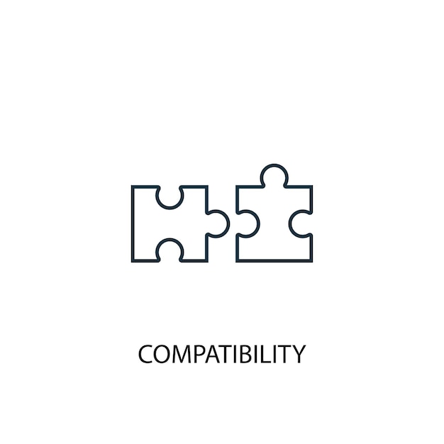 Compatibility concept line icon. Simple element illustration. compatibility concept outline symbol design. Can be used for web and mobile UI/UX
