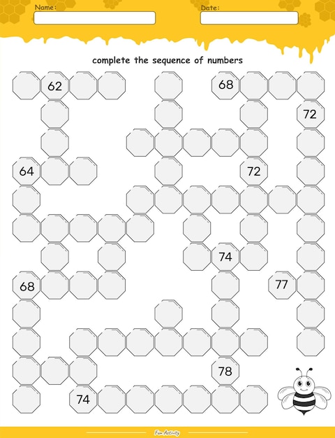 complete the sequence of numbers 61 to 80