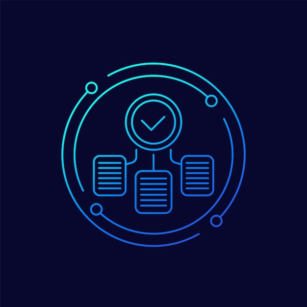 completed projects icon line vector
