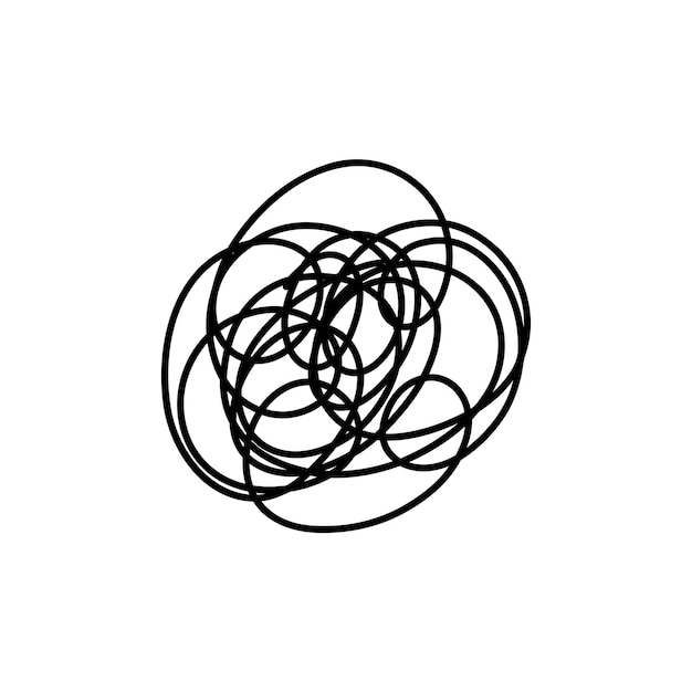 Complex line complicated way messy ball concept loading idea vector process