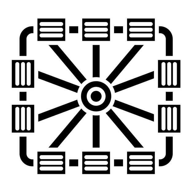 Complexity Glyph Solid Black Illustration
