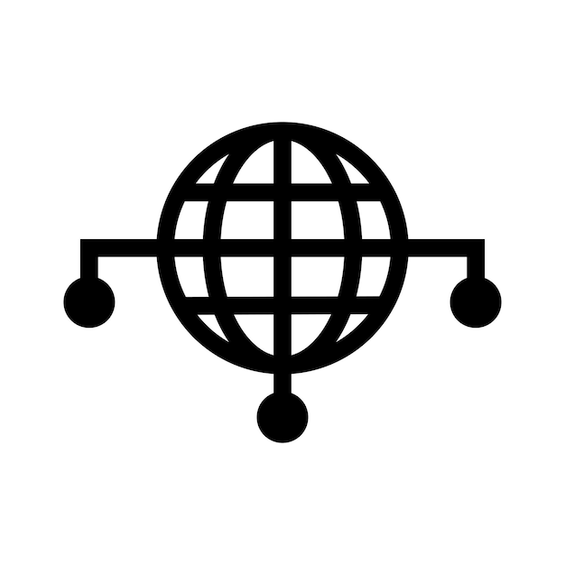 Complexity network big data icon Black vector graphics