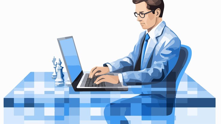 Computer Administrator Vector Pictogram Illustration